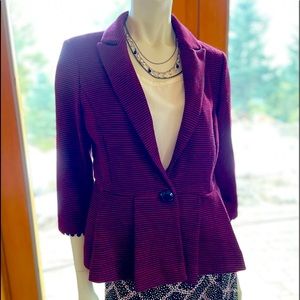 ‘Chandelier’ Peplum Striped Blazer by Tabitha